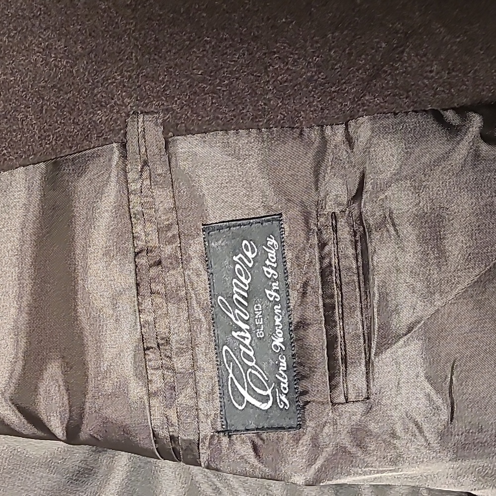 VTG CHOCOLATE BROWN CASHMERE WOVEN IN ITALY SPORT COAT BLAZER - Picture 7 of 11